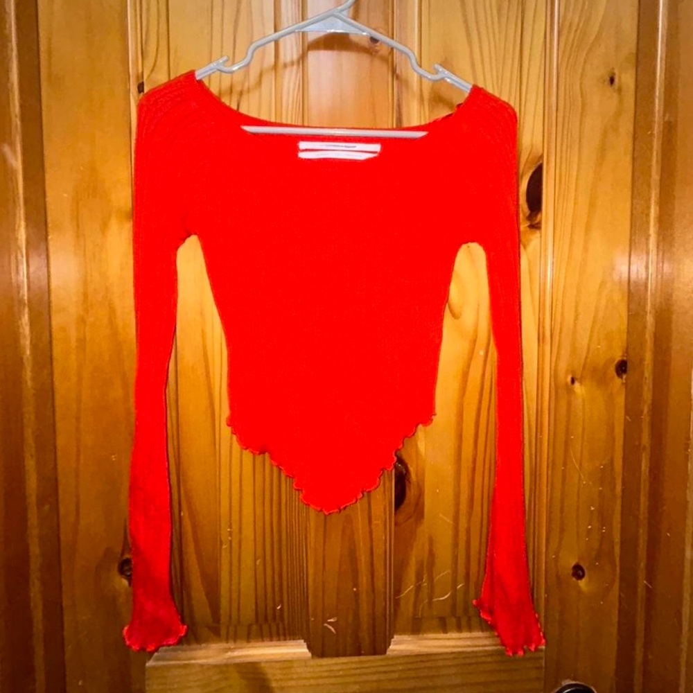 Vibrant Red Long Sleeve Top